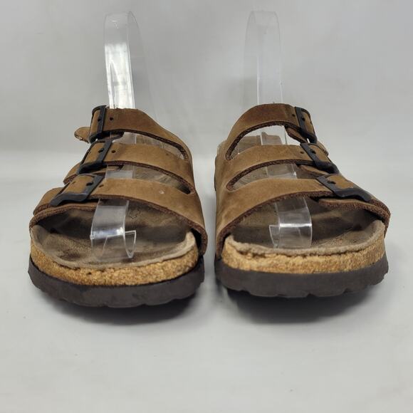 Birkenstock Betula Sandals Womens EU40 US6 Brown Nubuck Triple Straps Buckles - Picture 4 of 14